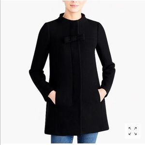 J Crew Factory Bow Coat Wool Black